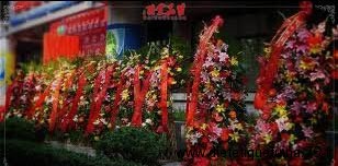 Fleurs devant un magasin chinois