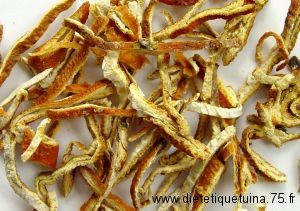 Peau de mandarine séchée et coupée Ecorce de mandarine coupée