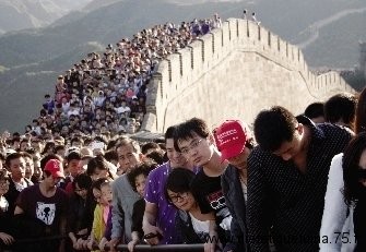 Cohue sur la muraille de chine Visite sur la muraille de chine