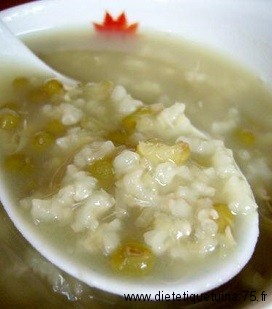 Gruau de haricots mungo Haricots mungo et riz