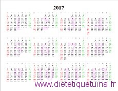 aperçu du calendrier 2017